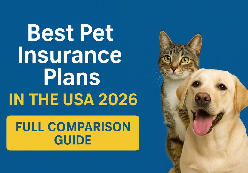 Feature image showing a dog and a cat next to the title Best Pet Insurance Plans in the USA 2026.