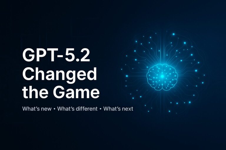 Featured image showing an abstract AI brain with glowing neural connections and the text “GPT-5.2 Changed the Game”, representing OpenAI’s latest GPT-5.2 update and its impact on the future of AI.